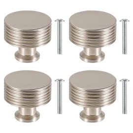 TRIXES 4PK Matte Silver Drawer Knobs - Decorative Cabinet Drawers Bureau Wardrobe Handles Hardware - Perfect for DIY Projects, Kitchen Bathroom Bedroom Study Office Upcycling Accessories