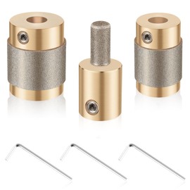 1 3/4 1/4 Inch Stained Glass Grinder Bits, Diamond Drill Bit Head Tools, 3 Sizes Brass Core Glass Grinder for Stained Glass