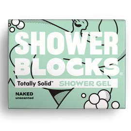 Shower Blocks - Naked Unscented Solid Shower Gel | Plastic, Cruelty and Paraben Free | Vegan | Moisturising Body Soap For The Shower