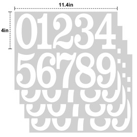 8 Sheets Mailbox Numbers Stickers 4 Inches White Vinyl Number Stickers Waterproof Self-adhesive Mailbox Digital Decals for Signs,Door,Cars,Wall