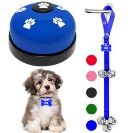 KEXIAVA 2 Pcs Dog Doorbell, Dog Training Bell for Puppy Potty Adjustable Strap Dog Door Bell and Communication Device Dog Bell Cat Puppy Interactive Bell (Blue)
