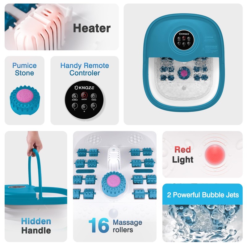 Collapsible Foot Spa Bath with Heat, Remote Control, Temperature Control,