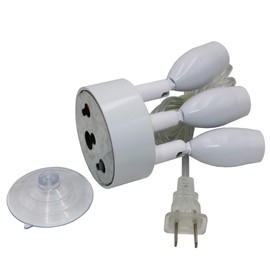 LUMINTURS 3W Three Heads LED Wall Mount Spotlight Adjustable Picture Light Plug In Lamp On/Off Button Cabinet White Finish Nature White