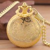 Realpoo Gold Hollowed Out Eagle Quartz Men's Pocket Watch, Arabic