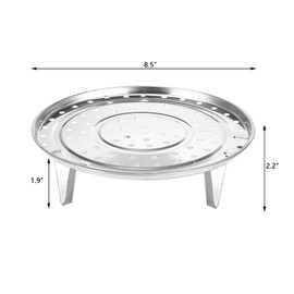 8.5 inch Steamer Basket, Stainless Steel Food Steamer Rack with Removable Stand for Steamer Cooking, Instant Pot Steamer Basket for Vegetables Dumplings (Silver 1PC)