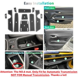 GAFAT J eep Avenger 2023 2024 Non-Slip Mats, Avenger EV Rubber Mats, Non-Slip Non-Slip Centre Console Mats, Door Seam Mats, Compatible with Jeep Avenger Accessories (White)