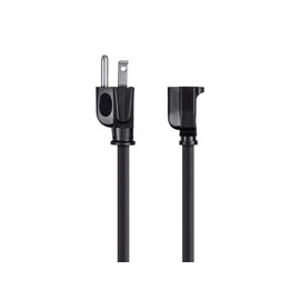 Monoprice 105296 1ft 16AWG Power Extension Cord Cable, 13A (NEMA 5-15P to NEMA 5-15R),Black - 13A