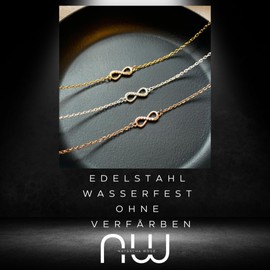 NataschaWoge® Gift Subtle Minimalist Infinity Stainless Steel Girlfriend Family Bracelet Friendship Jewellery Birthday Bracelet, Stainless Steel