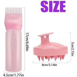 4Pcs Root Comb Applicator Bottle Hair Oil Dye Applicator with Graduated Scale for Precise Application Ideal for Hair Coloring and Scalp Treatment (White)