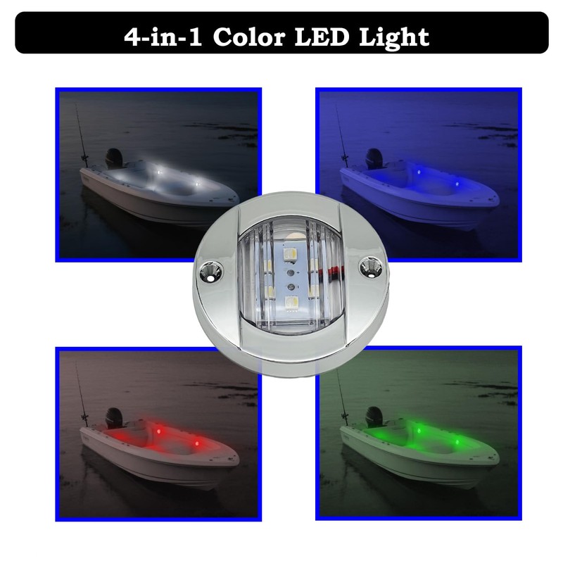 SMIXCTEK RGBW Boat Courtesy Lights, 3 Inch Waterproof Boat Interior