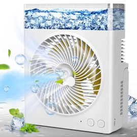 Misting Fan Portable, 16000mAh 8-Inch Rechargeable Battery Operated Fan with 600mL Water Tank, Cooling Desk Misting Fans for Outside, Perfect Quite Mist Water Spray Fans for Home Office Camping Patio