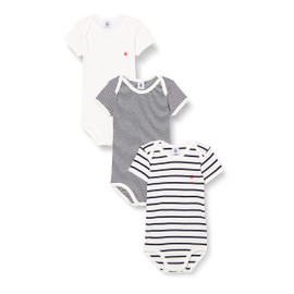 Petit Bateau Unisex Babies’Short Sleeve Striped Body (Pack of 3) , Variant 1, 4 years