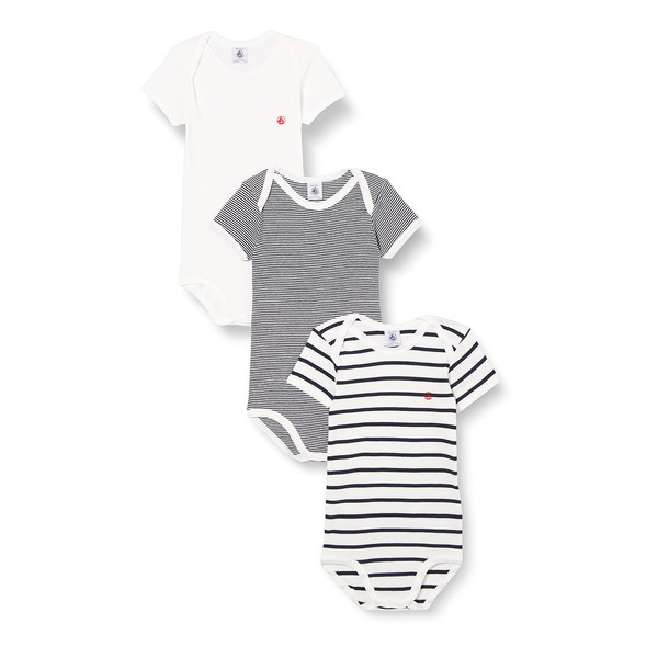 Petit Bateau Unisex Babies’Short Sleeve Striped Body (Pack of 3)