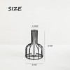 2 Pcs Black Flower Vase with Metal Frame, Clear Glass