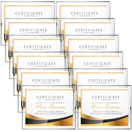 Wesiti 16 Pcs Glass Certificate Frames Picture Frames Set Clear Diploma Frames Document Frames for Photo Gift Award Tabletop Display