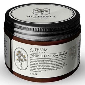 Beef Tallow for Skin, Grass Fed Whipped Beef Tallow Moisturizer Balm Deeply Nourishing for Face, Body and Hands, Natural Unscented Tallow Face Moisturizer Smooth Soft for Dry Skin (Large 4 Fl Oz)