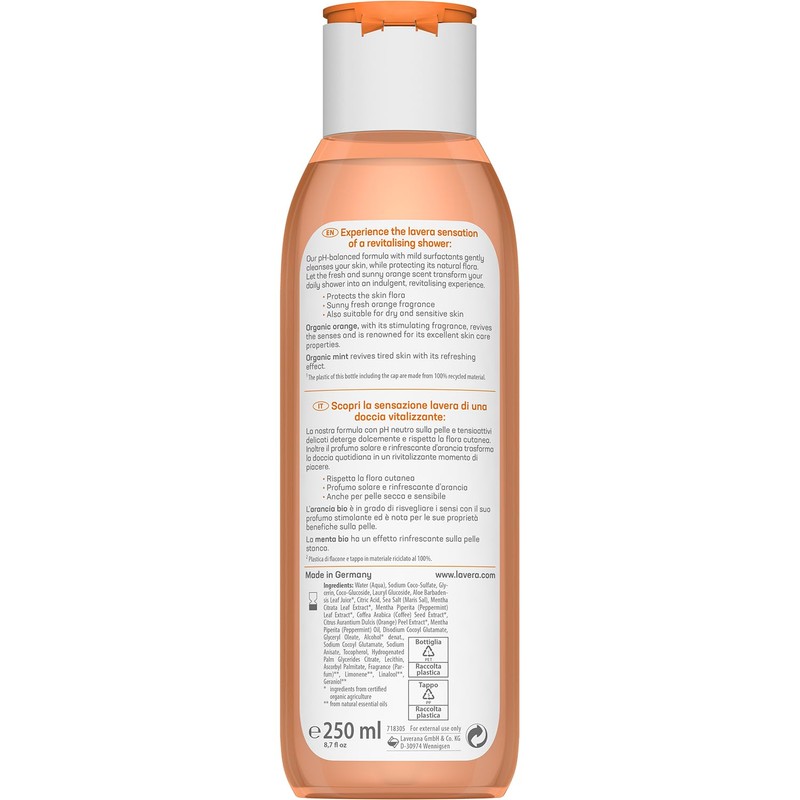 lavera Body Wash Vitalizing - gentle cleansing with orange &