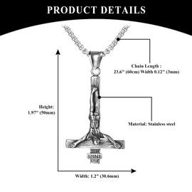OIDEA Herren Jesus Umgekehrter-Kreuz Halskette: Silber Petruskreuz Anhänger mit Weizenkette aus Edelstahl Christlicher Kette religiöses Schmuck Geschenk für Männer Junge Freund