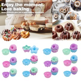 To encounter 48 Pack Silicone Molds, Nonstick 3 Inches Silicone Donut Mold, Food Grade Silicone Donut Pan for Muffin, Jello, Bagel Pan. Oven- Microwave- Dishwasher Safe