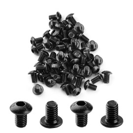 MroMax 50Pcs M4 x 6mm Button Head Socket Cap Bolts Screws, Alloy Steel 10.9 Grade, Allen Socket Drive, Black Oxide Finish, Fully Machine Thread
