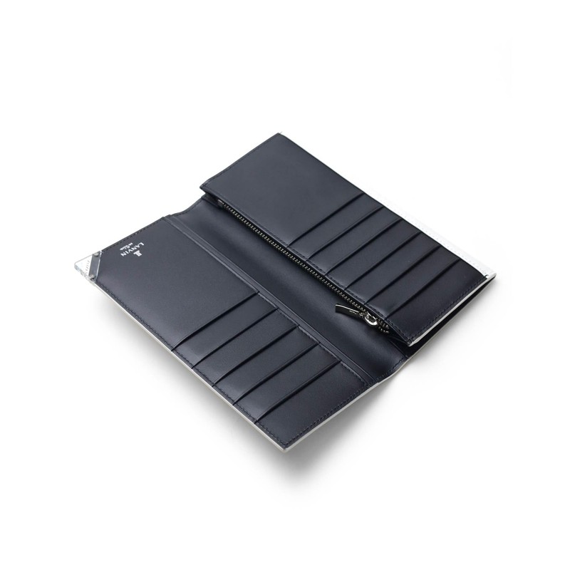 Lanvin on Blue Long Wallet, Aqua Accessories, white