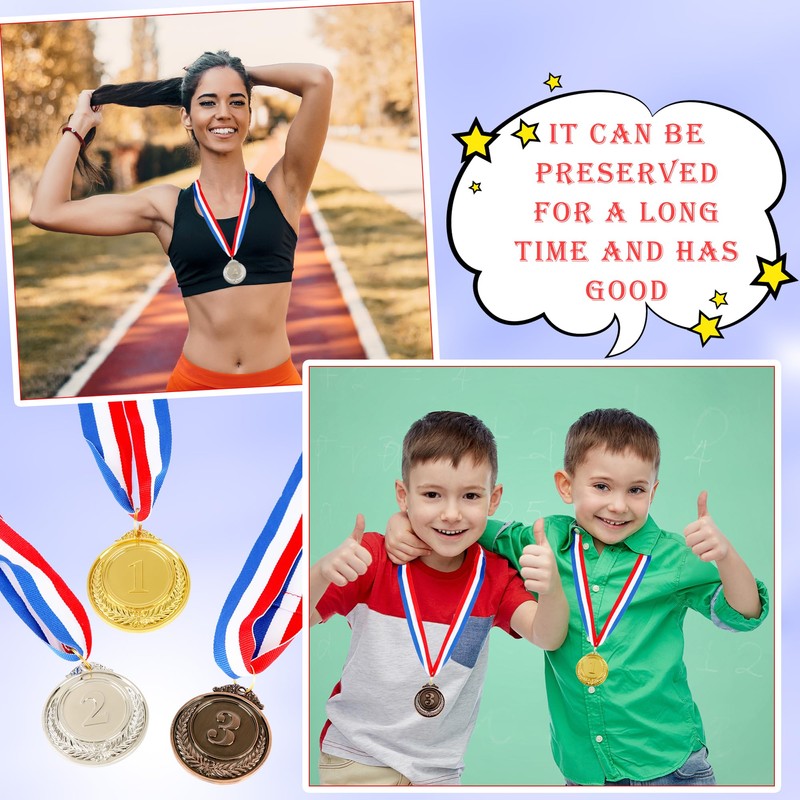 Hoarost 36 Pcs Gold Silver Bronze Award Medals 1st 2nd