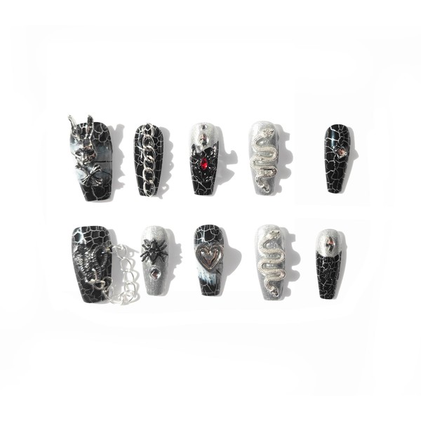 Nailyjoy Handcraft Reusable Press on Nails Devil's Cave, Easter Weird