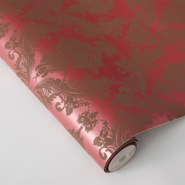 Tempaper Textured Metallic Ruby Red Damsel Removable Peel and Stick Damsel Wallpaper, 20.5 in X 16.5 ft, Made in The USA