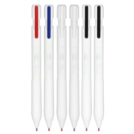 DUNBONG Retractable Ballpoint Pen,Ball pens, 0.5mm Gel Pens, Fine Point, 4 Black, 1 Blue &1 Red,Box of 6 Pens