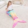 WERNNSAI Mermaid Tail Blanket - Plush Mermaid Wearable Blanket for