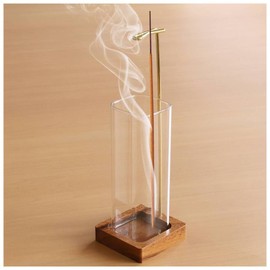 SUGGEST Incense Holder No Spilling Ashes, Hanging Type, Heat Resistant Glass, Easy to Clean for Living Room, Entryway, Bedroom, Japanese, Western-style Room, Relax, Ash Prevention