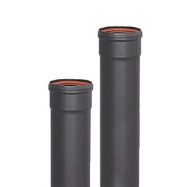 S&M 485503 Enamel Pipe M-H Resists up to 850癈-80mm-0,25 Metres for Driving Pellet Stoves and Fis, Black