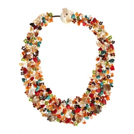 AeraVida Elegant Multicolor Statement Collar Crystal Bib Necklace | Bold Fashion Jewelry for Women | Eye-Catching and Stylish Design
