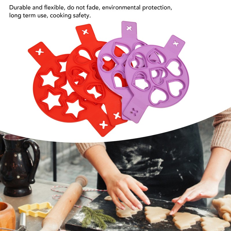 4pcs Pancake Mold 7 Hole Silicone Eggs Making Mold Nonstick