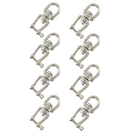 FregocS SW-OX-M6-6p Shackle Swivel, 0.2 inch (6 mm), Stainless Steel, Convenient Set of 6, Rotating Can