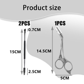 3PCS Eyebrow Scissors with Comb, Eyebrow Scissors for Women and Man,Eye Brow Trimmer Ladies, Brow Scissors Makeup Tool Accessories