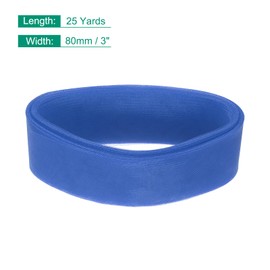 MECCANIXITY 25 Yards Stiff Horsehair Braid 3 Inch Wide for Polyester Boning Sewing Wedding Dress Dance Formal Dress Accessories, Blue