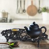 MOLIGOU Cast Iron Teapot Warmer, Teapot Warmer Stand with 3