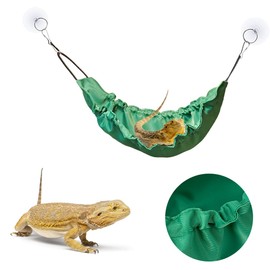 FineInno Reptology Lizard Hammock with Suction Cups Bearded Dragon Tank Accessories Reptile Lounger for Chameleon, Snakes, Lguana Reptiles, Geckos, Hamster