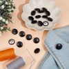 letsinstyle 20 PCS 18mm Faux Leather Covered Buttons, Black Round