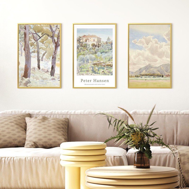 upsimples 16x24 Picture Frame Gold 3 Pack, Scratch-Proof Poster Frames