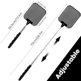 Soodyoow Fly Swatter, Pack of 4 Colourful Extendable Fly Swatter Stable for Flies, Mosquitoes and Insects