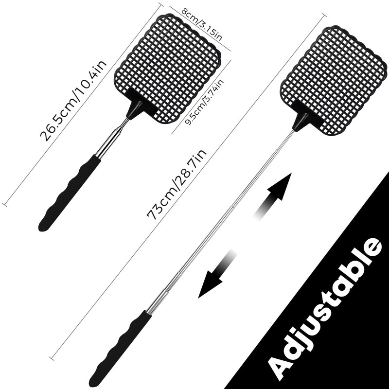 Soodyoow Fly Swatter, Pack of 4 Colourful Extendable Fly Swatter