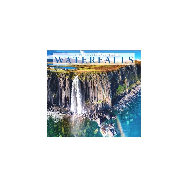 Waterfalls 2025 Full Size Wall Calendar for Planning, Scheduling, and