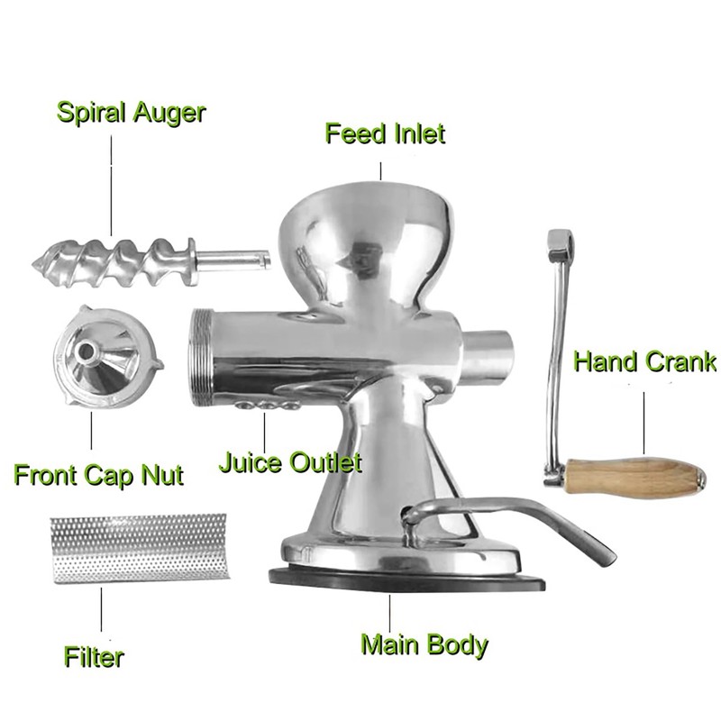 304 Stainless Steel Wheatgrass Juicer, Hand Crank Fruit Press for