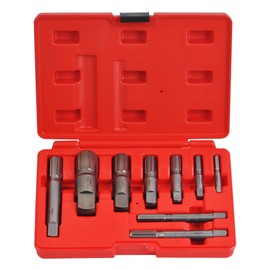 WINMAX TOOLS AUTOMOTIVE 9PCS 1/8 to 1 Inch Pipe Extractor Set, Broken Pipe Extractors for Damaged Ends