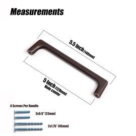 Goo-Ki Antique Oil Rubbed Bronze Cabinet Pulls with 5''(128mm),Casual Luxury Solid Zinc Cabinet Handles for Drawer,Cupboard, Wardrobe,6 Pack