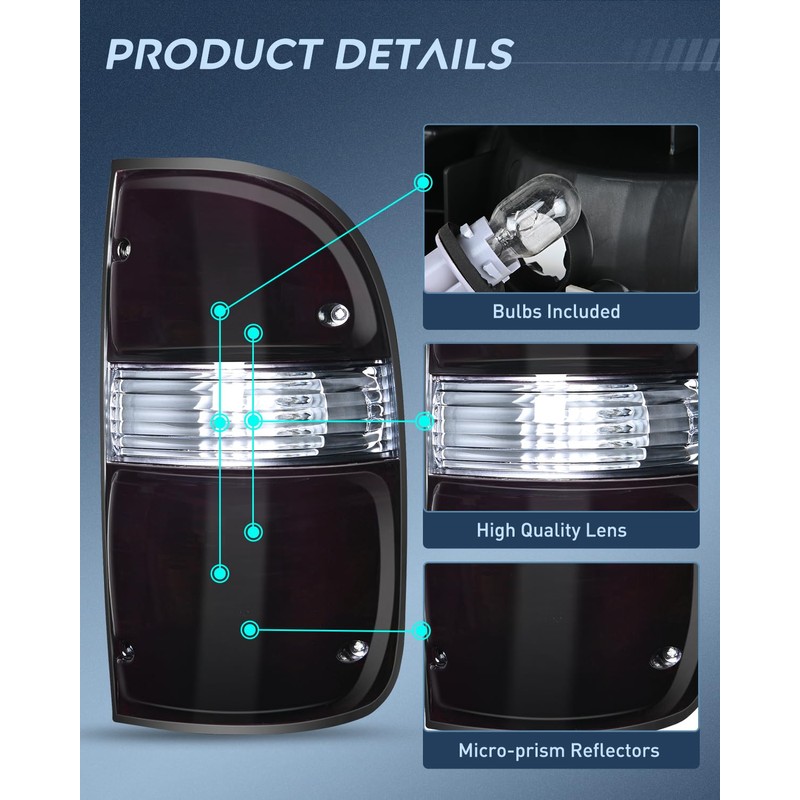 Nilight Taillight Assembly Compatible with 2001 2002 2003 2004 Toyota