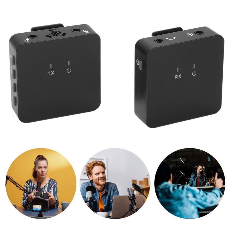 Wireless Lavalier Microphone Clip On Lapel Mic Transmitter Receiver Set