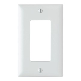 Pass & Seymour TP26W 1-Gang Wall Plate  White Nylon, Decorator Opening